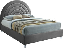 Load image into Gallery viewer, Rainbow Grey Velvet Queen Bed