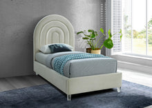 Load image into Gallery viewer, Rainbow Cream Velvet Twin Bed