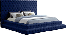 Load image into Gallery viewer, Revel Navy Velvet King Bed (3 Boxes) image