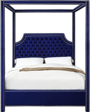 Load image into Gallery viewer, Rowan Navy Velvet Queen Bed (3 Boxes)