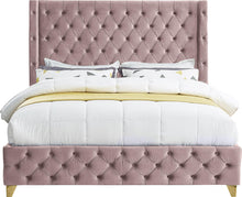 Load image into Gallery viewer, Savan Pink Velvet Full Bed