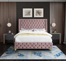 Load image into Gallery viewer, Savan Pink Velvet King Bed