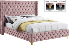 Load image into Gallery viewer, Savan Pink Velvet King Bed