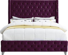 Load image into Gallery viewer, Savan Purple Velvet King Bed