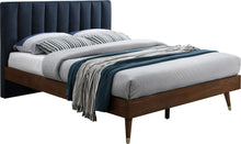 Load image into Gallery viewer, Vance Navy Linen Fabric Queen Bed (3 Boxes)
