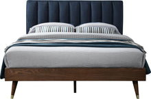 Load image into Gallery viewer, Vance Navy Linen Fabric Queen Bed (3 Boxes)