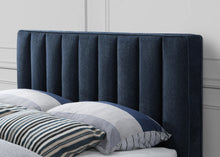 Load image into Gallery viewer, Vance Navy Linen Fabric Queen Bed (3 Boxes)