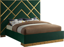 Load image into Gallery viewer, Vector Green Velvet Queen Bed