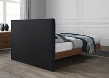 Load image into Gallery viewer, Vance Navy Linen Fabric Queen Bed (3 Boxes)