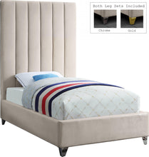 Load image into Gallery viewer, Via Cream Velvet Twin Bed