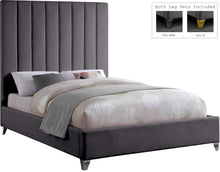 Load image into Gallery viewer, Via Grey Velvet Full Bed