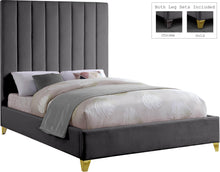 Load image into Gallery viewer, Via Grey Velvet King Bed