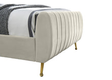 Load image into Gallery viewer, Zara Cream Velvet Queen Bed (3 Boxes)