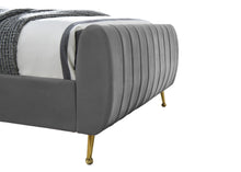 Load image into Gallery viewer, Zara Grey Velvet Queen Bed (3 Boxes)