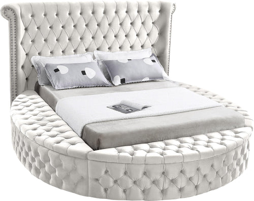 Luxus Cream Velvet King Bed (3 Boxes)