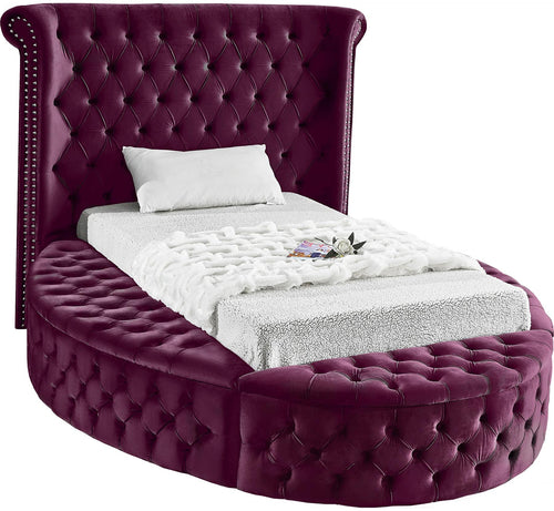 Luxus Purple Velvet Twin Bed
