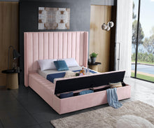 Load image into Gallery viewer, Kiki Pink Velvet Queen Bed (3 Boxes)