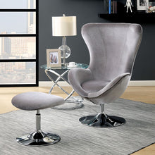 Load image into Gallery viewer, SHELIA Gray Accent Chair w/ Ottoman image