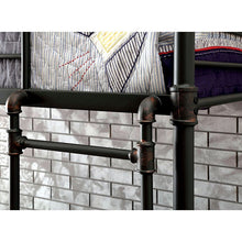 Load image into Gallery viewer, OLGA Antique Black Metal Twin/Twin Bunk Bed