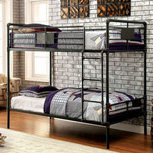 Load image into Gallery viewer, OLGA Antique Black Metal Twin/Twin Bunk Bed