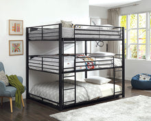 Load image into Gallery viewer, Olga I Sand Black Queen Triple Decker Bed image