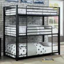 Load image into Gallery viewer, Olga I Sand Black Twin Triple Decker Bed image