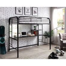 Load image into Gallery viewer, Opal Iii Black &amp; Silver Twin Loft Bed