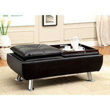 Load image into Gallery viewer, HAUSER II Black/Chrome Ottoman, Black