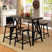 Load image into Gallery viewer, Lainey Weathered Medium Oak/Black Counter Ht. Table
