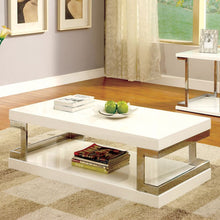 Load image into Gallery viewer, MEDA White/Chrome Coffee Table, White