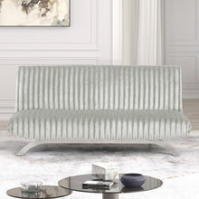 Load image into Gallery viewer, Villeneuve Futon Sofa Bed Black, Pink, &amp; Grey