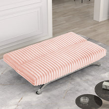 Load image into Gallery viewer, Villeneuve Futon Sofa Bed Black, Pink, &amp; Grey