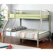 Load image into Gallery viewer, Lovia Metallic Gold Twin/Full Bunk Bed